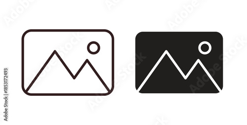 Picture icons. thin line and glyph vector icons pack on white background