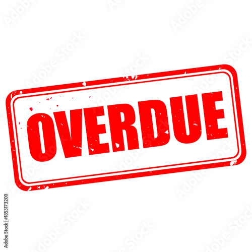 Red 'Overdue' Stamp Graphic - A Visual Representation of Past Due Dates and Financial Obligations