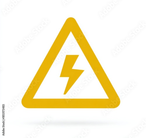 Yellow electrical hazard warning triangle with lightning bolt symbol