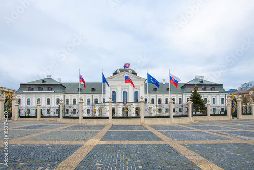 Photography The main square outside the Parliament building in Bratislava, Slovakia