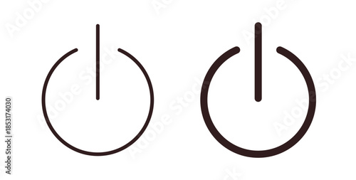 Power icons. thin line and glyph vector icons pack on white background