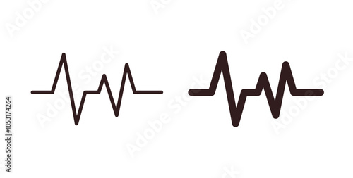 Pulse icons. thin line and glyph vector icons pack on white background