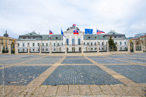 Photography The main square outside the Parliament building in Bratislava, Slovakia