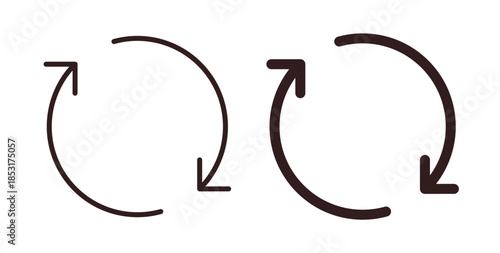 Refresh icons. thin line and glyph vector icons pack on white background