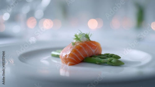 Gourmet Salmon Dish on Elegant Plate