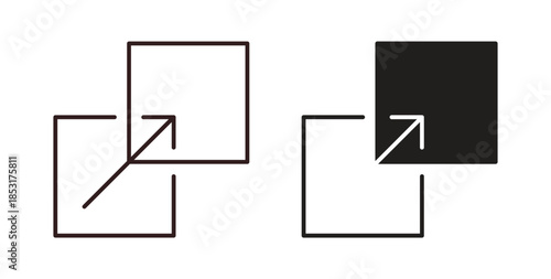 Resize icons. thin line and glyph vector icons pack on white background