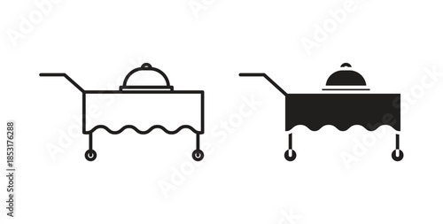 Room service icons. thin line and glyph vector icons pack on white background