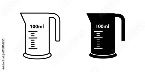 Two measuring cups with 100ml markings