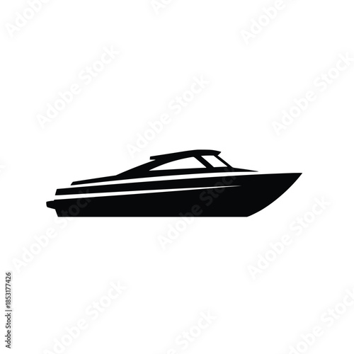 Boat and Yacht Silhouette Vector Set: Collection of Black Sailboat, Speedboat, and Ship Icons on White Background