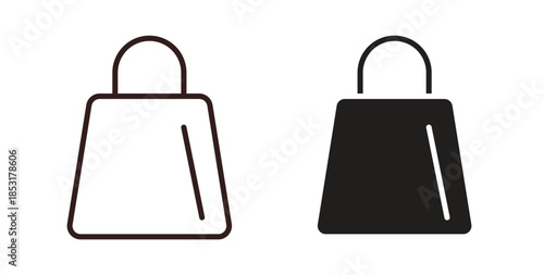 Shopping bag icons. thin line and glyph vector icons pack on white background