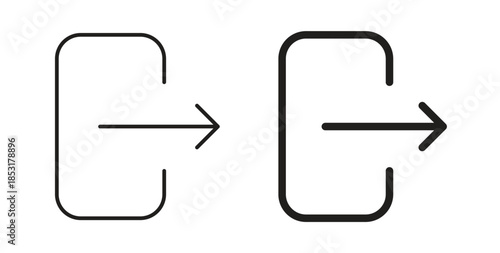 Sign out icons. thin line and glyph vector icons pack on white background