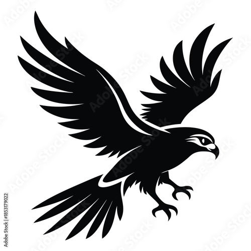 flying magpie bird line art silhouette vector illustration