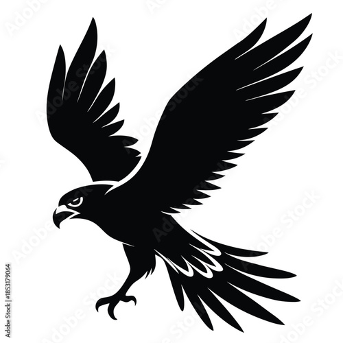 flying magpie bird line art silhouette vector illustration
