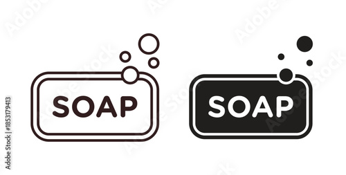 Soap icons. thin line and glyph vector icons pack on white background