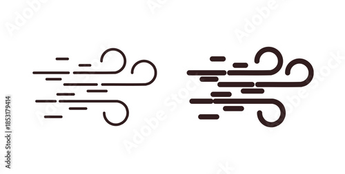 Snow blowing icons. thin line and glyph vector icons pack on white background