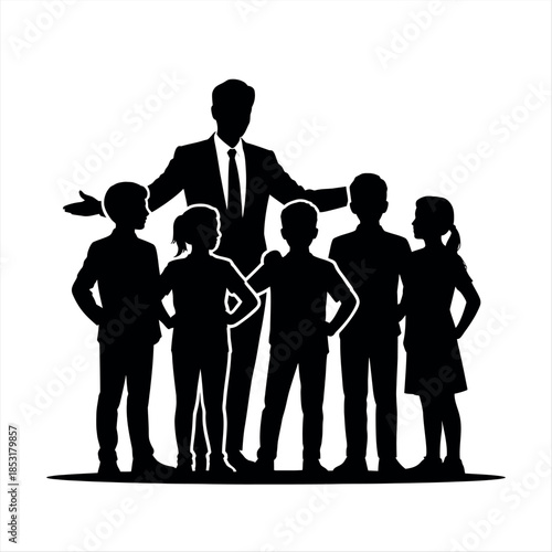 Business leader guiding team members Vector