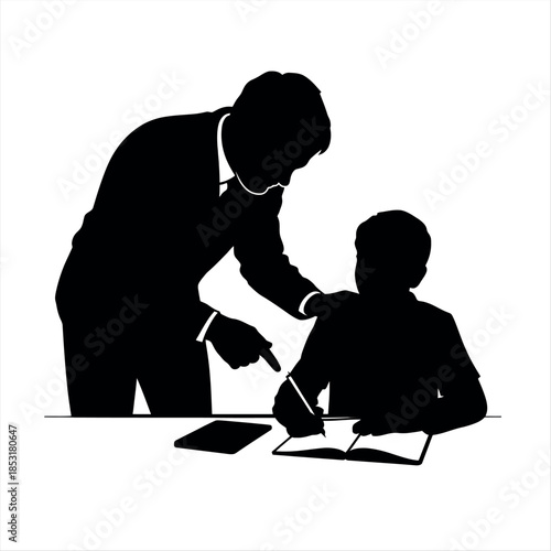 Businessman guiding colleague during a meeting Vector