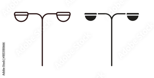 Street light icons. thin line and glyph vector icons pack on white background