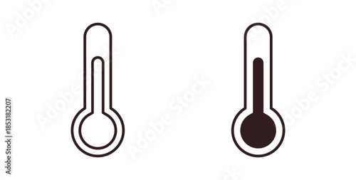 Thermometer half icons. thin line and glyph vector icons pack on white background