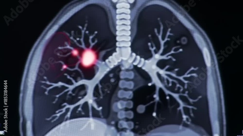Medical illustration of human lungs and respiratory system