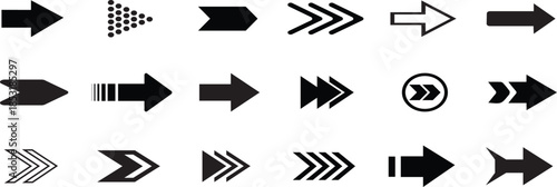 Arrow icon set. arrow. cursor. Modern simple arrows. collection, different arrow signs, black arrows icons. Arrow big black set. Vector illustration.