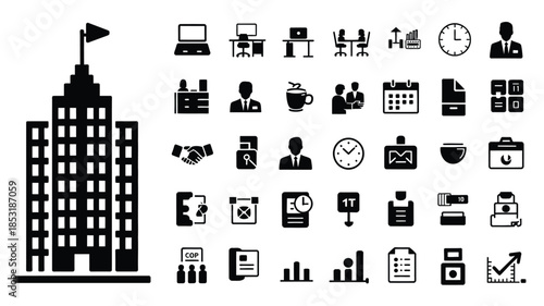 Corporate Office Black Silhouettes