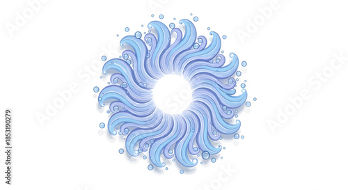 Bubbles Radiating from Central Void on White Background