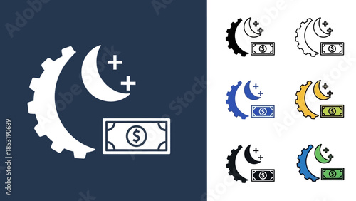 Overnight Business Growth and Financial Success with Moon and Stars Symbolizing Opportunity