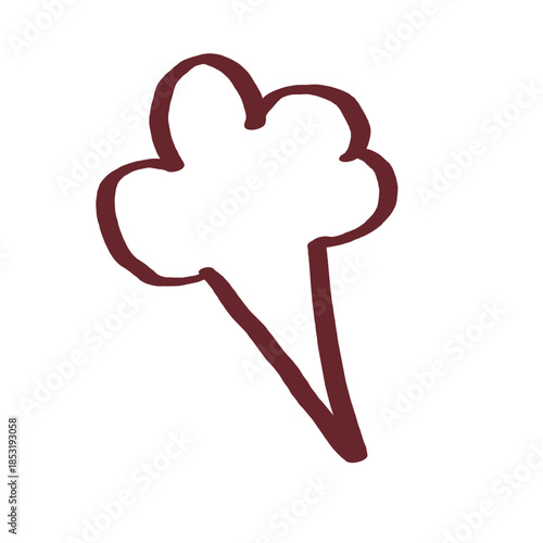 Brush stroke doodle outline simple explosion or sudden emotion burst