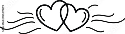 Interconnected Hearts Illustration Symbolizing Love and Affection