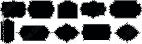 Islamic vector shape of a window or door arch. islamic shape illustration design blank islamic shape template frames. Ramadan kareem silhouette icon. Elegant Islamic frame shape. Vector design Set.