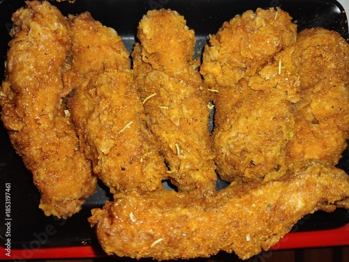 selective focus picture of fried chicken