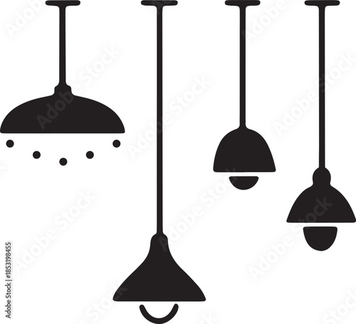 Ceiling Pendant Light Lamp Icon for Interior Decor and Room Design