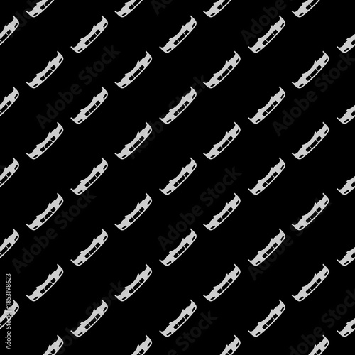Car bumpers seamless pattern isolated on black background