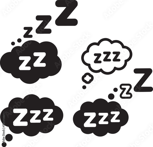 Dreaming Sleep Bubble Icon with ZZZ Symbol for Night Rest Mood
