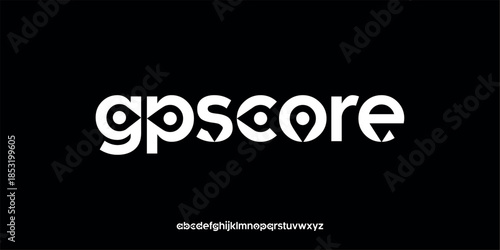 A vector illustration of a modern, geometric style alphabet lettering with bold, rounded characters and unique diagonal cuts in some parts. The design gives a futuristic, playful, and eye-catching. 