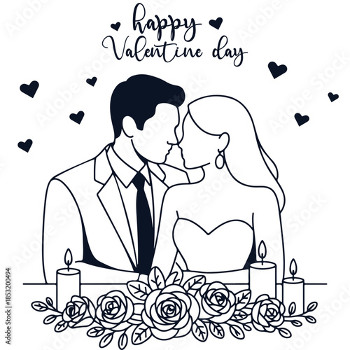 a graphic design template for a Valentine's Day card featuring the text "happy Valentine day"