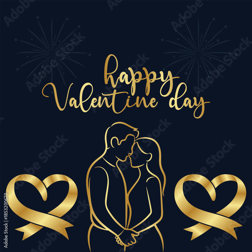 a graphic design template for a Valentine's Day card featuring the text "happy Valentine day"