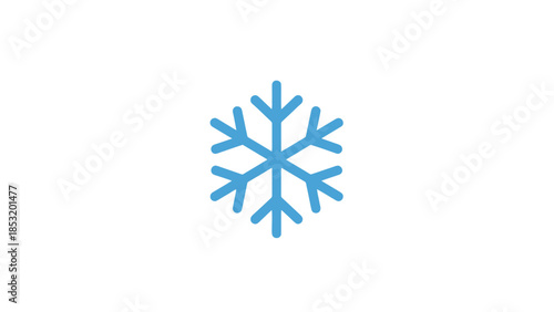 A simple blue snowflake icon on a white background representing winter and cold weather.
