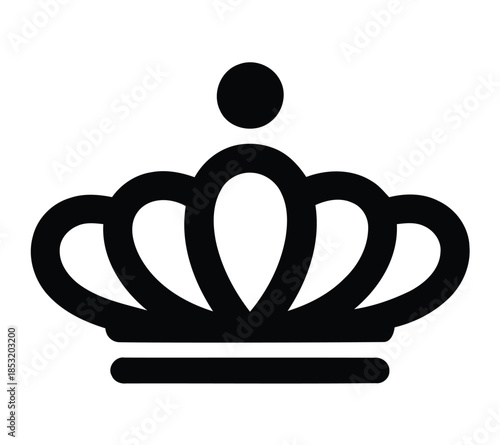 Black crown icon design. simple royal symbol for branding and web. crown icon on white