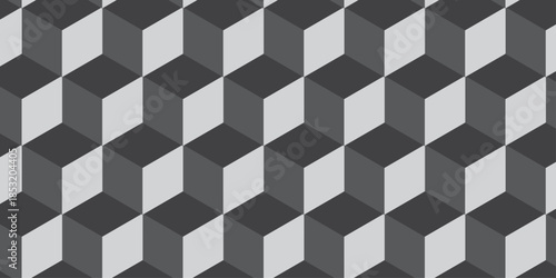 Gray 3d modeling cubes Illustration decoration seamless white material pattern square design.