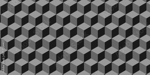 Gray 3d modeling cubes Illustration decoration seamless white material pattern square design.