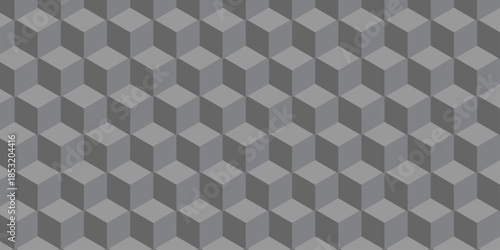 Gray 3d modeling cubes Illustration decoration seamless white material pattern square design.