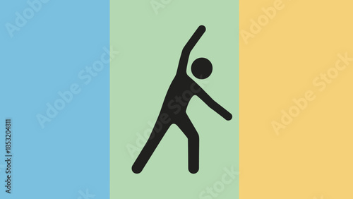 Silhouette of a person stretching and exercising.