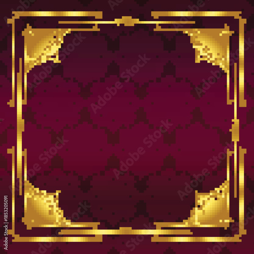 Ornate Gold and Deep Purple Decorative Element
