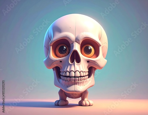 Cute cartoon skull