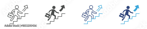 Career Advancement Icon, Professional Promotion and Business Success Concept Icon, Vector Illustration