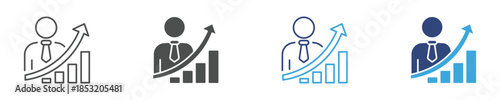 Business Investor Icon, Capital Investment and Revenue Growth Concept Icon, Financial Management, Vector Illustration