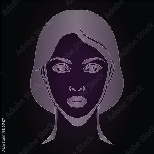 Elegant Woman Portrait Fashion Beauty Face Design