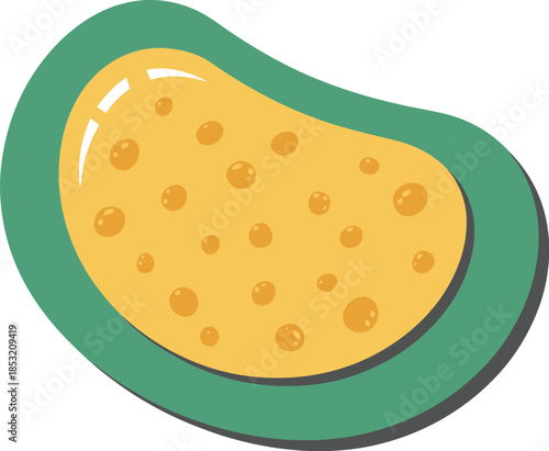 Illustration of cartoon sponge with holes for cleaning and washing in kitchen bathroom